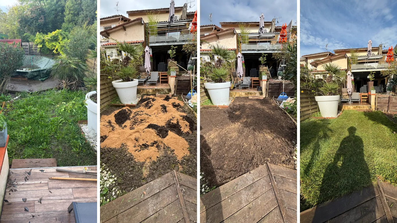 Aménagement paysager d'un jardin en région toulousaine